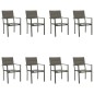 vidaXL Juego de comedor para jardín 9 piezas acero y textilene negro vidaXL Juego de comedor para jardín 9 piezas acero y textilene negro