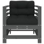 vidaXL Sillones de jardín con cojines 2 uds madera maciza de pino gris