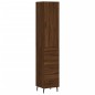 vidaXL Aparador alto madera contrachapada roble marrón 34,5x34x180 cm