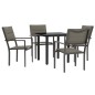 vidaXL Juego de comedor para jardín 5 piezas acero y textilene negro vidaXL Juego de comedor para jardín 5 piezas acero y textilene negro