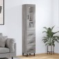vidaXL Aparador alto madera contrachapada gris Sonoma 34,5x34x180 cm vidaXL Aparador alto madera contrachapada gris Sonoma 34,5x34x180 cm