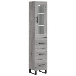 vidaXL Aparador alto madera contrachapada gris Sonoma 34,5x34x180 cm
