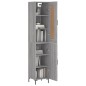 vidaXL Aparador alto madera contrachapada gris Sonoma 34,5x34x180 cm vidaXL Aparador alto madera contrachapada gris Sonoma 34,5x34x180 cm