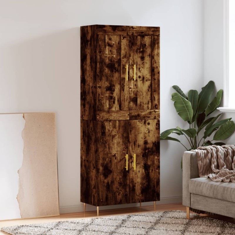 vidaXL Aparador alto madera contrachapada roble ahumado 69,5x34x180 cm vidaXL Aparador alto madera contrachapada roble ahumado 69,5x34x180 cm