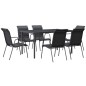vidaXL Juego de comedor para jardín 7 piezas acero y textilene negro vidaXL Juego de comedor para jardín 7 piezas acero y textilene negro