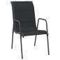 vidaXL Juego de comedor para jardín 7 piezas acero y textilene negro vidaXL Juego de comedor para jardín 7 piezas acero y textilene negro