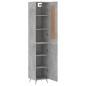 vidaXL Aparador de madera contrachapada gris hormigón 34,5x34x180 cm