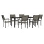 vidaXL Juego de comedor para jardín 7 piezas acero y textilene negro vidaXL Juego de comedor para jardín 7 piezas acero y textilene negro