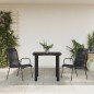 vidaXL Juego de comedor para jardín 3 piezas acero y textilene negro vidaXL Juego de comedor para jardín 3 piezas acero y textilene negro