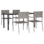 vidaXL Juego de comedor jardín 5 pzas ratán sintético acero gris negro vidaXL Juego de comedor jardín 5 pzas ratán sintético acero gris negro