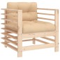 vidaXL Sillones de jardín con cojines 2 uds madera maciza de pino vidaXL Sillones de jardín con cojines 2 uds madera maciza de pino