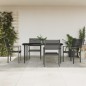 vidaXL Juego de comedor para jardín 5 piezas acero y textilene negro