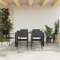 vidaXL Juego de comedor de jardín 7 pzas ratán sintético y acero negro vidaXL Juego de comedor de jardín 7 pzas ratán sintético y acero negro