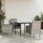 vidaXL Juego de comedor jardín 5 pzas ratán sintético acero gris negro vidaXL Juego de comedor jardín 5 pzas ratán sintético acero gris negro