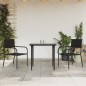 vidaXL Juego de comedor de jardín 3 pzas ratán sintético y acero negro vidaXL Juego de comedor de jardín 3 pzas ratán sintético y acero negro
