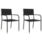 vidaXL Juego de comedor de jardín 3 pzas ratán sintético y acero negro vidaXL Juego de comedor de jardín 3 pzas ratán sintético y acero negro