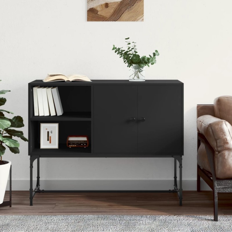 vidaXL Aparador de madera de ingeniería negro 100x40x79,5 cm vidaXL Aparador de madera de ingeniería negro 100x40x79,5 cm