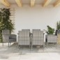 vidaXL Juego de comedor jardín 7 pzas ratán sintético acero gris negro vidaXL Juego de comedor jardín 7 pzas ratán sintético acero gris negro