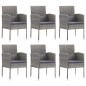 vidaXL Juego de comedor jardín 7 pzas ratán sintético acero gris negro vidaXL Juego de comedor jardín 7 pzas ratán sintético acero gris negro