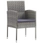 vidaXL Juego de comedor jardín 7 pzas ratán sintético acero gris negro vidaXL Juego de comedor jardín 7 pzas ratán sintético acero gris negro