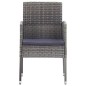vidaXL Juego de comedor jardín 7 pzas ratán sintético acero gris negro vidaXL Juego de comedor jardín 7 pzas ratán sintético acero gris negro