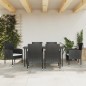 vidaXL Juego de comedor de jardín 7 pzas ratán sintético y acero negro