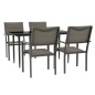 vidaXL Juego de comedor para jardín 5 piezas acero y textilene negro vidaXL Juego de comedor para jardín 5 piezas acero y textilene negro