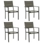 vidaXL Juego de comedor para jardín 5 piezas acero y textilene negro vidaXL Juego de comedor para jardín 5 piezas acero y textilene negro