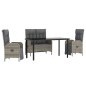 vidaXL Juego de comedor de jardín 4 piezas con cojines ratán PE gris vidaXL Juego de comedor de jardín 4 piezas con cojines ratán PE gris