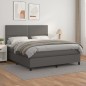 vidaXL Cama box spring con colchón cuero sintético gris 180x200 cm vidaXL Cama box spring con colchón cuero sintético gris 180x200 cm