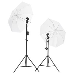 vidaXL Kit de estudio fotográfico con luces, fondo y reflector