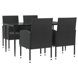 vidaXL Juego de comedor de jardín 5 pzas ratán sintético y acero negro