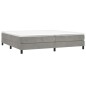 vidaXL Cama box spring con colchón terciopelo gris claro 200x200 cm vidaXL Cama box spring con colchón terciopelo gris claro 200x200 cm