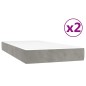 vidaXL Cama box spring con colchón terciopelo gris claro 200x200 cm vidaXL Cama box spring con colchón terciopelo gris claro 200x200 cm