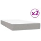 vidaXL Cama box spring con colchón tela gris claro 200x200 cm