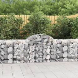 vidaXL Cestas de gaviones 3 uds forma de arco hierro 200x50x80/100 cm