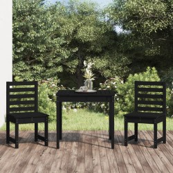 vidaXL Mesa y sillas de jardín 3 piezas madera maciza de pino negro