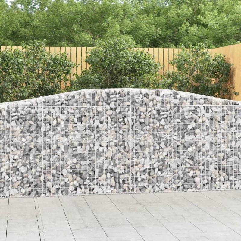 vidaXL Cestas de gaviones 2 uds forma de arco hierro 400x50x100/120 cm vidaXL Cestas de gaviones 2 uds forma de arco hierro 400x50x100/120 cm
