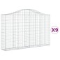 vidaXL Cestas de gaviones 9 uds forma de arco hierro 200x30x120/140 cm vidaXL Cestas de gaviones 9 uds forma de arco hierro 200x30x120/140 cm