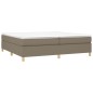 vidaXL Cama box spring con colchón tela gris taupe 200x200 cm vidaXL Cama box spring con colchón tela gris taupe 200x200 cm