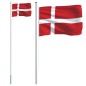 vidaXL Mástil y bandera de Dinamarca aluminio 6,23 m vidaXL Mástil y bandera de Dinamarca aluminio 6,23 m