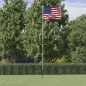 vidaXL Mástil y bandera de Estados Unidos aluminio 6,23 m