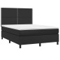 vidaXL Cama box spring con colchón cuero sintético negro 140x200cm vidaXL Cama box spring con colchón cuero sintético negro 140x200cm