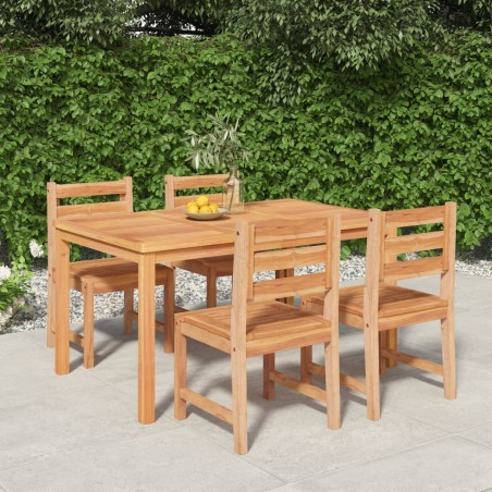vidaXL Juego de comedor para jardín 5 piezas madera maciza de teca