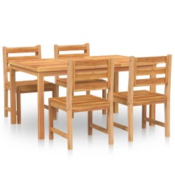 vidaXL Juego de comedor para jardín 5 piezas madera maciza de teca