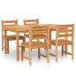 vidaXL Juego de comedor para jardín 5 piezas madera maciza de teca vidaXL Juego de comedor para jardín 5 piezas madera maciza de teca