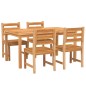 vidaXL Juego de comedor para jardín 5 piezas madera maciza de teca vidaXL Juego de comedor para jardín 5 piezas madera maciza de teca
