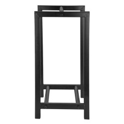 Esschert Design Leñero y portador de leña negro