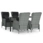 vidaXL Juego de comedor de jardín 5 piezas ratán sintético gris claro vidaXL Juego de comedor de jardín 5 piezas ratán sintético gris claro