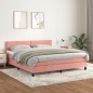 vidaXL Cama box spring con colchón terciopelo rosa 180x200 cm vidaXL Cama box spring con colchón terciopelo rosa 180x200 cm